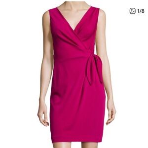Diane Von Furstenberg Fuchsia Wrap Mini Dress